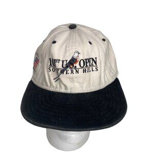 Southern Hills 2001 Beige and Black 101st US Open Golf Hat Cap Tulsa Oklahoma VG